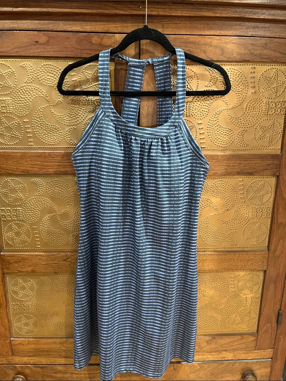 Prana Blue Striped Halter Dress